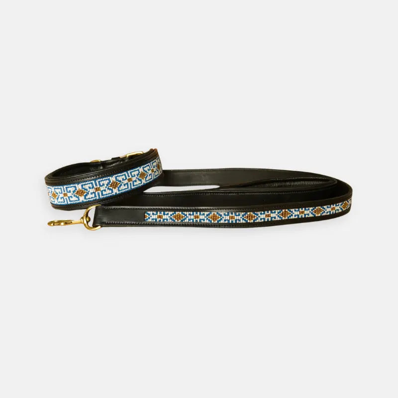 Sierra Leather Leash - Blue