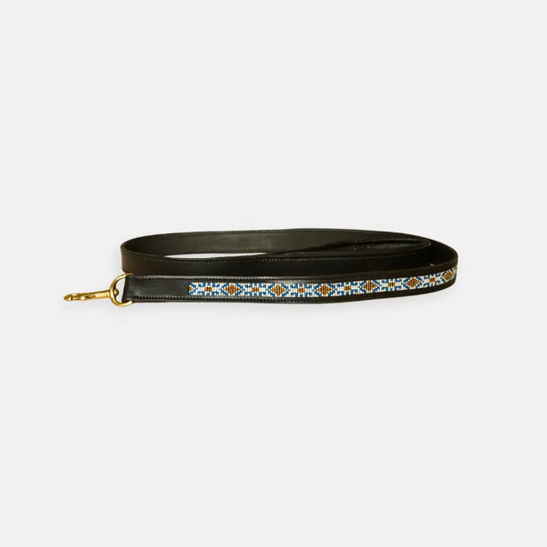 Sierra Leather Leash - Blue