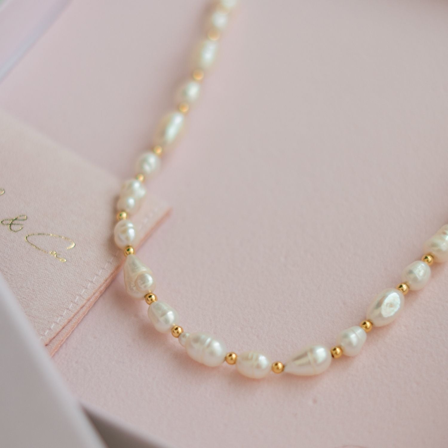Luxury Pearl Pet Necklace – Gold-Plated Details