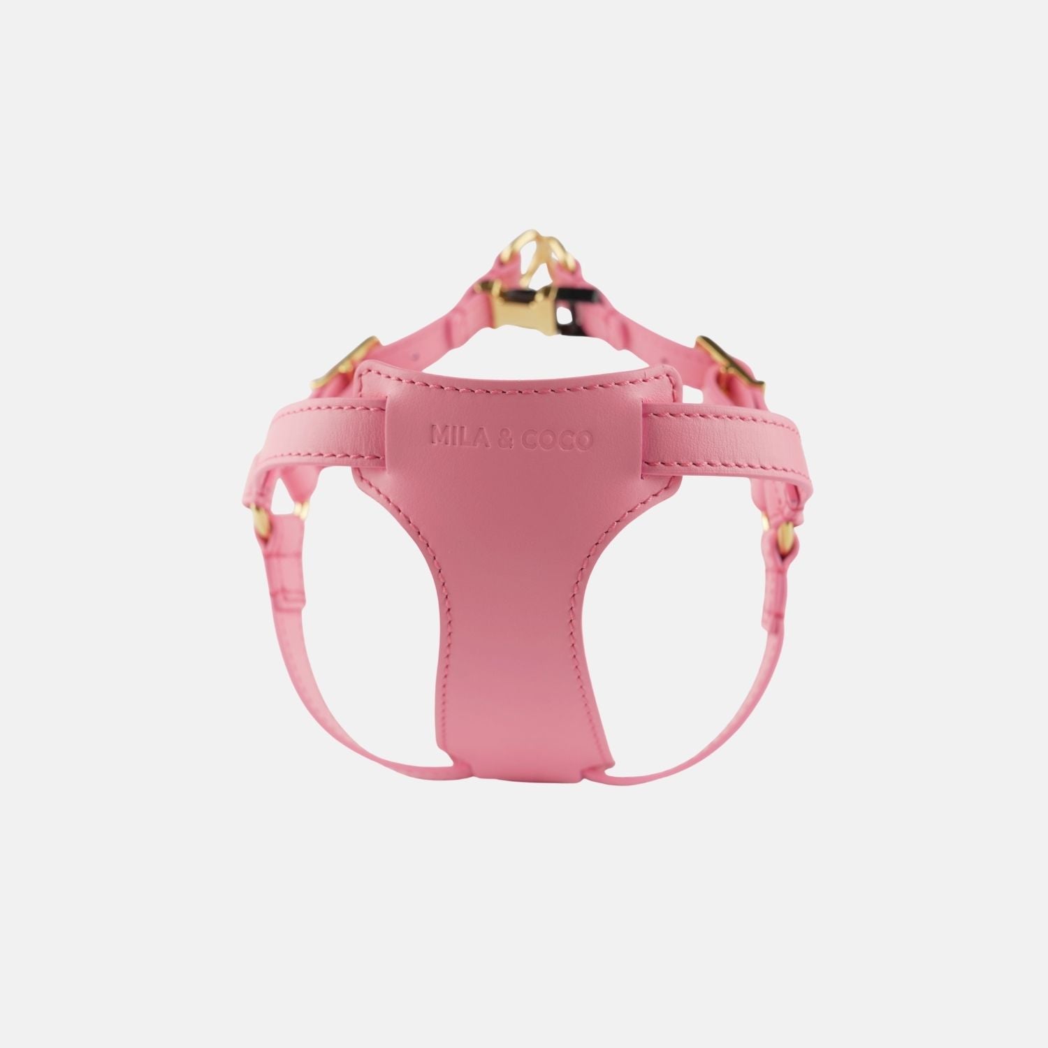 Italian Leather Harness – Pink & Gold