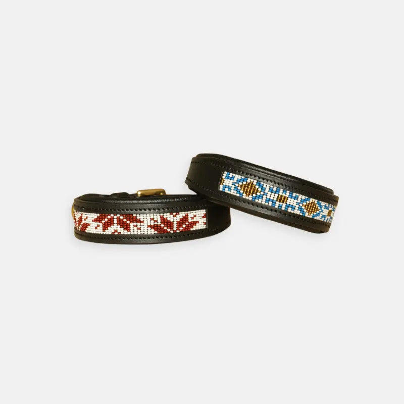 Sierra Leather Collar - Blue