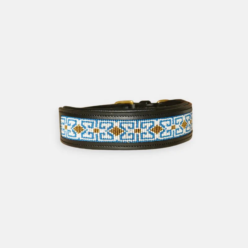 Sierra Leather Collar - Blue
