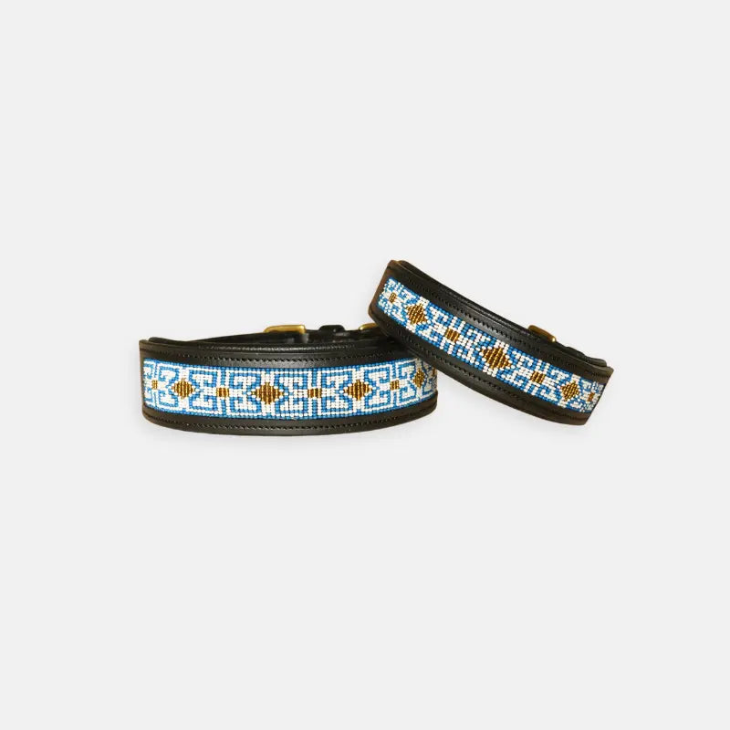Sierra Leather Collar - Blue