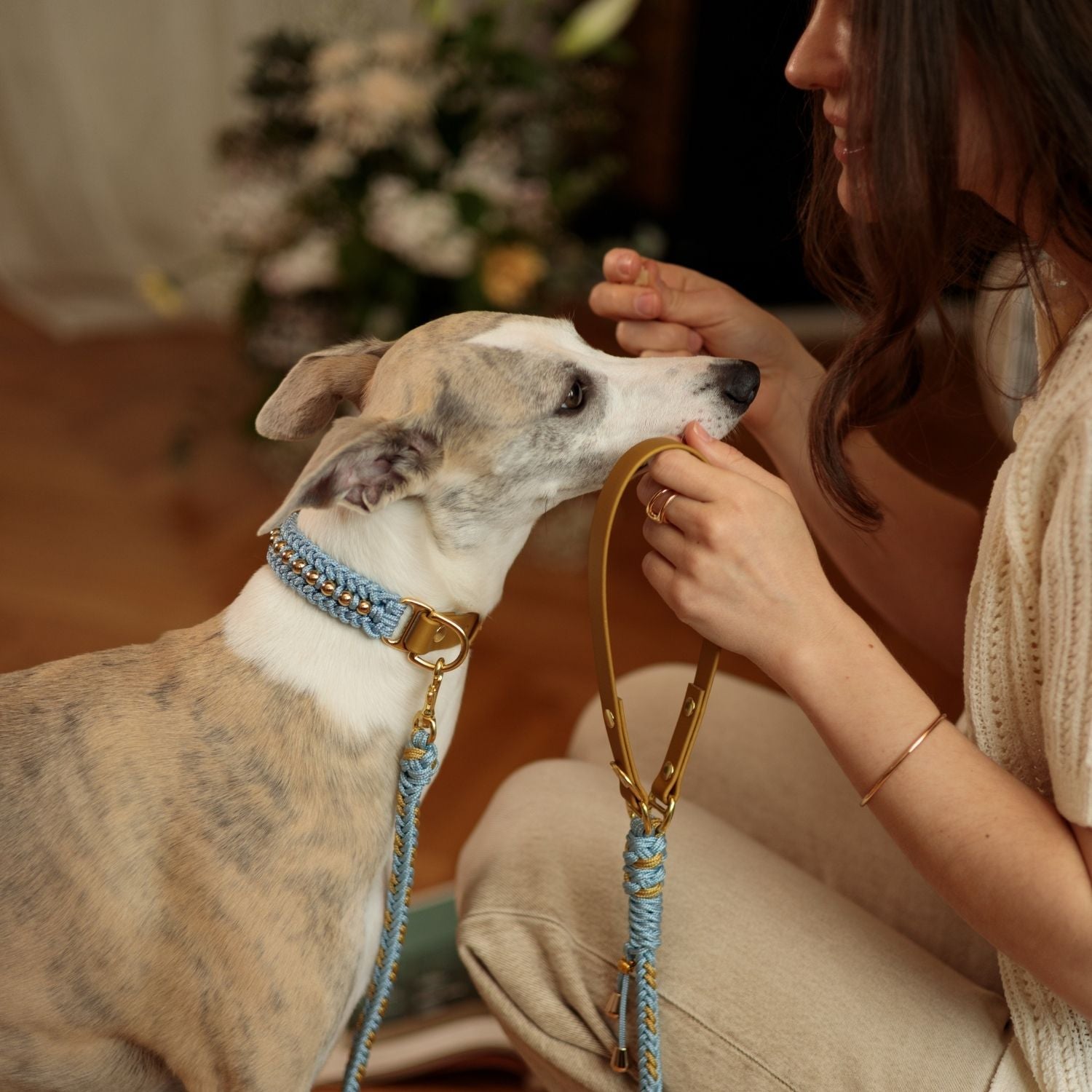Valentina Blue Grey Collar