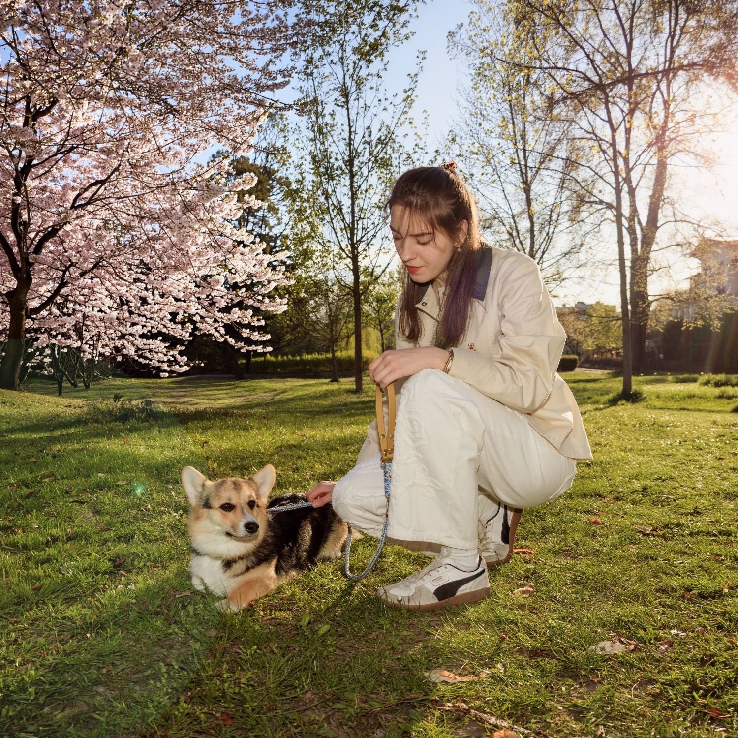 Flor Blue Grey Leash