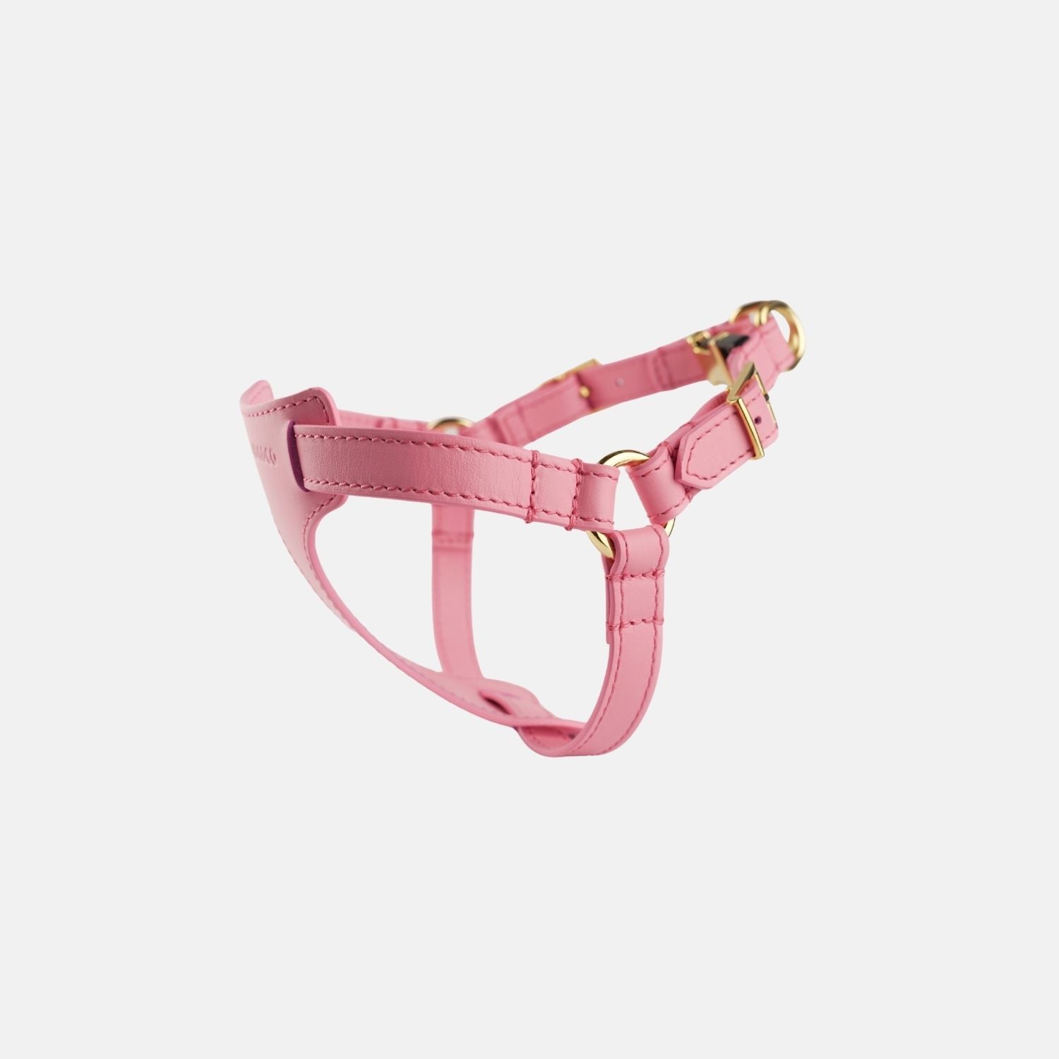Italian Leather Harness – Pink & Gold