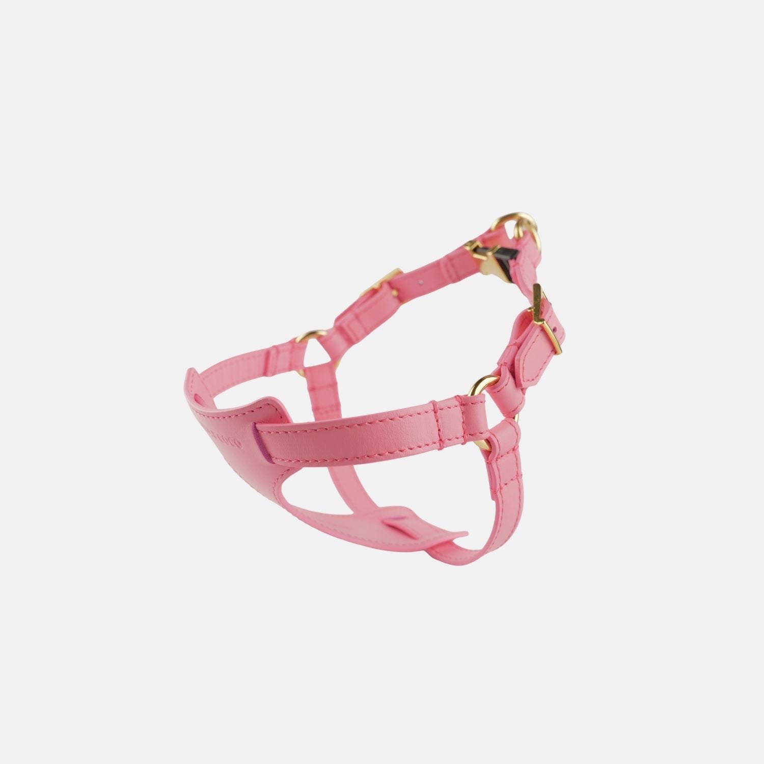 Italian Leather Harness – Pink & Gold